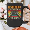 Leveled Up To Dad Of 3 Three Daddy Again 2025 Father's Day Graphic Print Coffee Mug
