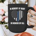 In Memory Of Many Honor Of All Blue Line American Flag Hear Graphic Print Coffee Mug