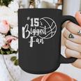 Number 15's Biggest Fan Shirt Basketball Player Mom Dad Graphic Print Coffee Mug