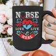 Nurse Live Love Heal Graduation Appreciation Valentines Day Graphic Print Coffee Mug