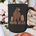 Papa Bear Dad Two Cubs Daddy Bear 2 Kids Father's Day Graphic Print Coffee Mug
