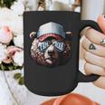 Papa Bear Face Cool Dad Style Retro Fathers Day Daddy Bear Graphic Print Coffee Mug