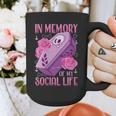 Pastel Goth In Memory Of My Social Life Coffin & Pink Roses Graphic Print Coffee Mug Pastel Goth In Memory Of My Social Life Coffin & Pink Roses Graphic Print Coffee Mug