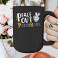 Peace Out PreschoolShirt Graduation Last Day Graphic Print Coffee Mug