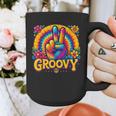 Peace Sign Groovy Vibes Costume Nostalgia Tie Dye Fashion Graphic Print Coffee Mug