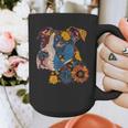 Pitbull Floral Dog Lover Vintage Flower Art Pitbull Mom Dad Graphic Print Coffee Mug