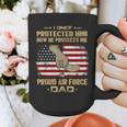 Now He Protects Me USAF Dad Proud Air Force Dad T-Shirt Graphic Print Coffee Mug
