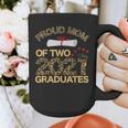 Proud Mom Of Two 2021 Graduates Twin Mama Graduation Leopard Graphic Print Coffee Mug