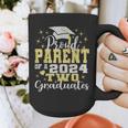 Proud Parent Of Two 2024 Graduate Class 2024 Graduation Graphic Print Coffee Mug