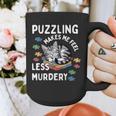 Puzzling Makes Me Feel Less Murdery Introvert Puzzle Cat Graphic Print Coffee Mug