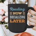 Reading Now Minimal Socializing Introvert Vintage Graphic Print Coffee Mug