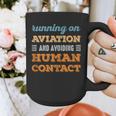 Running On Aviation Social Introvert Humor Vintage Graphic Print Coffee Mug