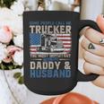 Semi Truck Driver Trucker Daddy Husband US American Flag Graphic Print Coffee Mug