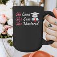She Came She Saw She Mastered Graduation Graphic Print Coffee Mug