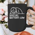 Social Battery Low Apparel Introvert Humor Graphic Print Coffee Mug