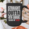 Straight Outta 4th Grade Graduation Class 2028 Fourth Grade Graphic Print Coffee Mug