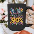 I Survived The 90s – Cute Retro Cartoon Nostalgia Graphic Print Coffee Mug