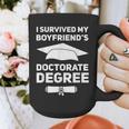 I Survived My Boyfriend's Doctorate Degree Graduation Graphic Print Coffee Mug