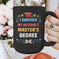 I Survived My Husband's Masters Degree Graduation Graphic Print Coffee Mug