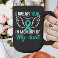 Teal In Memory Of My Aunt Ovary Ovarian Cancer Teal Ribbon Graphic Print Coffee Mug
