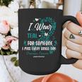 Teal Ovarian Cancer Angel Memory Warrior Support Family Graphic Print Coffee Mug Teal Ovarian Cancer Angel Memory Warrior Support Family Graphic Print Coffee Mug