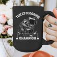 Toilet Clogging Champion Dad Joke Raccoon Trash Panda Graphic Print Coffee Mug