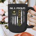 Vintage I'm A Proud Army Dad With American Flag Graphic Print Coffee Mug