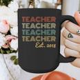 Vintage Teacher Established 2018 Graduation Men Graphic Print Coffee Mug