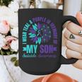 I Wear Teal Purple In Memory Of My Son Suicide Awareness Graphic Print Coffee Mug