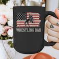 Wrestling Dad US Flag Fathers Day Retro Wrestling Fans Graphic Print Coffee Mug