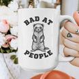 Bad At People Ferret Introvert Saying Slogan Graphic Print Coffee Mug