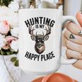 Camo Deer Hunting Is My Happy Place Dad Hunter Graphic Print Coffee Mug