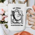 Cat With Coffee On Computer Go Away I'm Introverting Graphic Print Coffee Mug Cat With Coffee On Computer Go Away I'm Introverting Graphic Print Coffee Mug