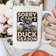 Duck Hunting Dog Sorry I Cant Its Duck Season Dad Joke Graphic Print Coffee Mug Duck Hunting Dog Sorry I Cant Its Duck Season Dad Joke Graphic Print Coffee Mug