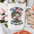 Fishing 4th July Full Time Dad Part Time Hooker On-Back Graphic Print Coffee Mug