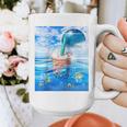 Frutiger Aero Aesthetic Tech Bubble Tea Boba Milktea Fishes Raglan Baseball Tee Graphic Print Coffee Mug