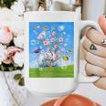 Frutiger Aero Aesthetic Tech Cherry Blossom Fishes Bubbles Raglan Baseball Tee Graphic Print Coffee Mug