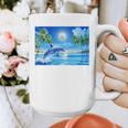 Frutiger Aero Dolphin Sunset Ocean With Palm Trees Y2k Premium Graphic Print Coffee Mug