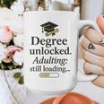 Graduation 2025 Degree Unlocked Adulting Still Loading Graphic Print Coffee Mug
