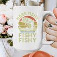 Here-Fishy Fishing Boy Large Mouth Bass Dad Graphic Print Coffee Mug