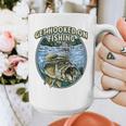 Hooked On Fishing Introvert Sayings Antisocial Quotes Raglan Baseball Tee Graphic Print Coffee Mug