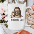I'm Telling Dad Jesus Wearing Sunglasses Christian Fathers Graphic Print Coffee Mug