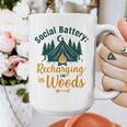 Introvert Camping Social Battery Recharging In The Woods Graphic Print Coffee Mug