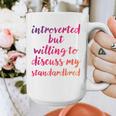 Introverted Willing To Discuss Standardbred Introvert Graphic Print Coffee Mug