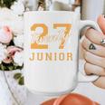 Junior Class 2027 Graduation Back To School Orange Letters Premium Tri-Blend Graphic Print Coffee Mug
