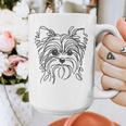 Line Art Dad Mom Dog Teecup Yorkie Graphic Print Coffee Mug