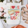 I Love 90's Music Retro Style Nostalgia Cassette 1990s Party Premium Tri-Blend Graphic Print Coffee Mug