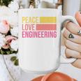 Peace Love Engineering Engineer School Graduation Retro Graphic Print Coffee Mug