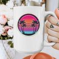 Retro 80s Synthwave Sunset & Palm Trees Retro Nostalgia 80s Graphic Print Coffee Mug