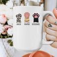 Rock Paper Scissors Hand Game Cute Paw Cat Introvert Graphic Print Coffee Mug